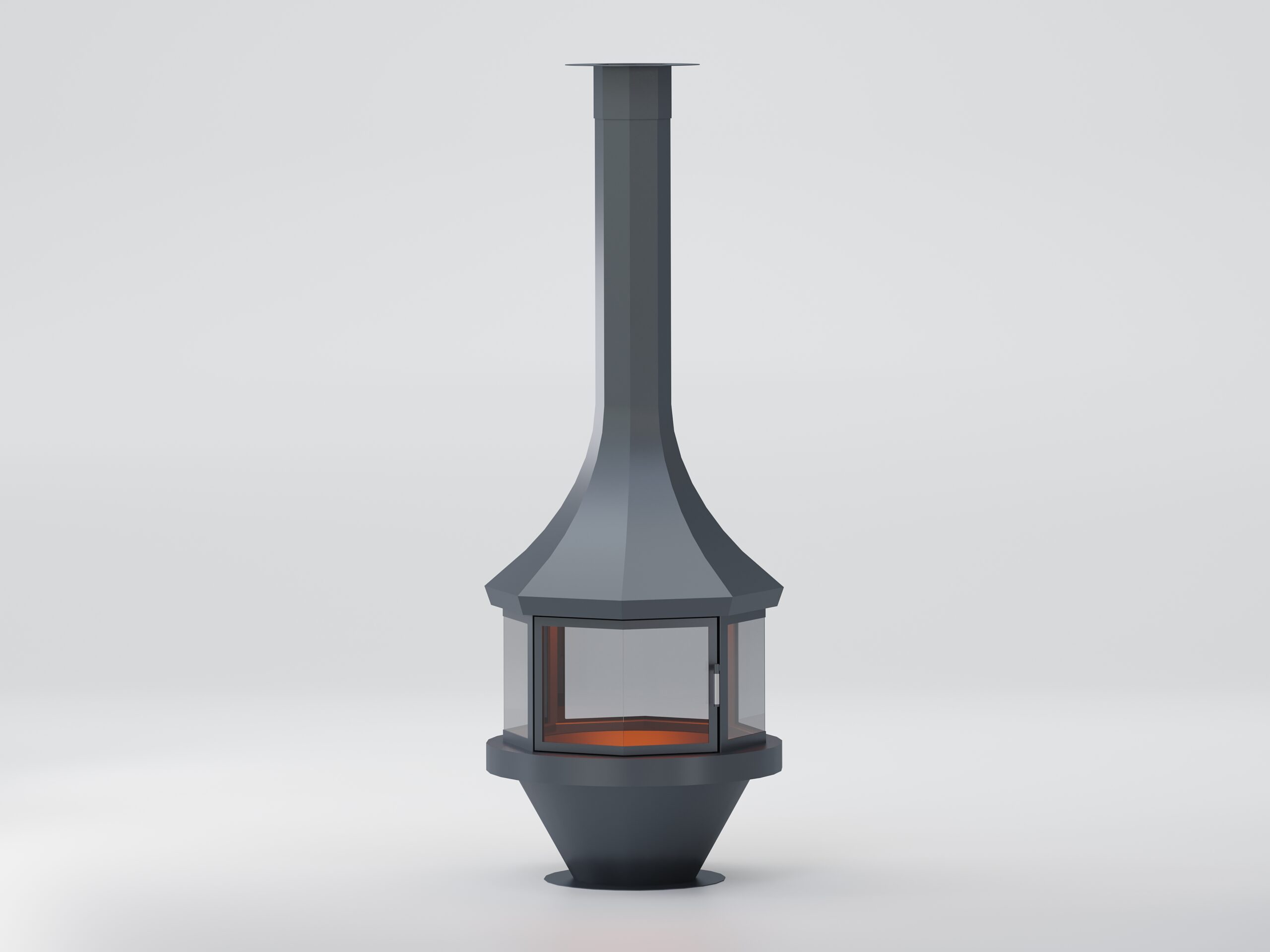 Sekizgen Model Orta Şömine 90X90