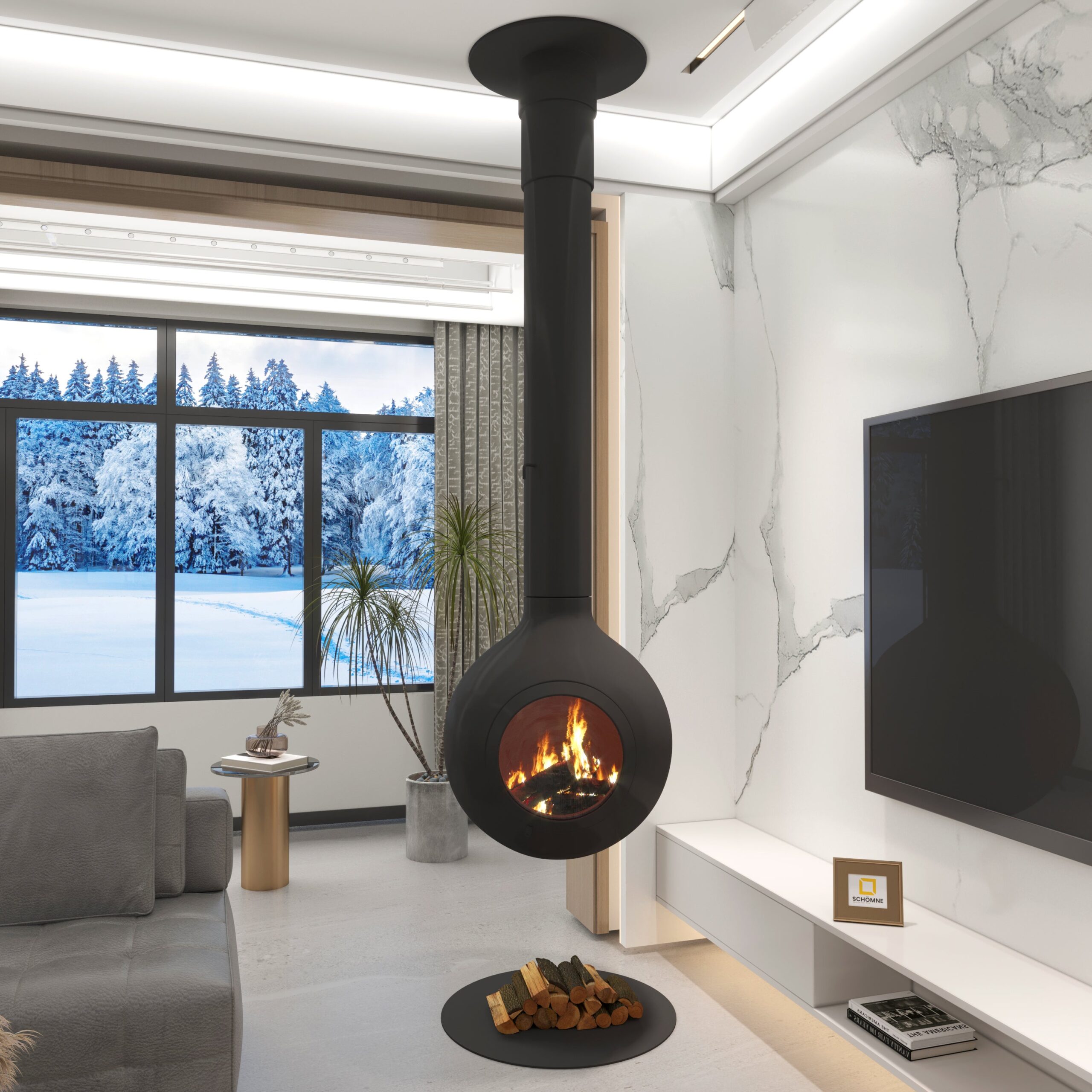 Küre Model Orta Şömine 60X60 - Görsel 2